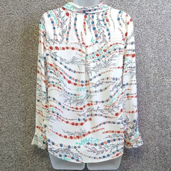 Lucky Brand Floral Button-Up Shirt Long Sleeve Two Pocket Size S - Picture 2 of 5